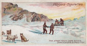 Aloitus Cape Roydsista, Shackletonin tutkimusretki (chromolitho) tekijältä English School