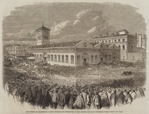 The Strike at Blackburn, suuri operatiivisten kokous torilla viikolla (kaiverrus) tekijältä English School