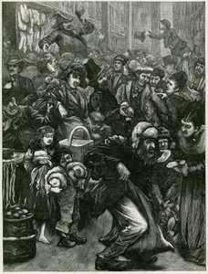 Sunnuntain kaupankäyntikysymykset - luonnos Petticoat Lane -kadulla tekijältä English School