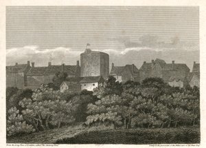 Joutsenteatteri Banksidessa sellaisena kuin se esiintyi vuonna 1614 jKr tekijältä English School