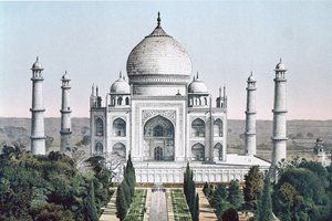 Taj Mahal Agrassa (väri litho) tekijältä English School