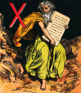 Kymmenen käskyä (värilitografia) tekijältä English School