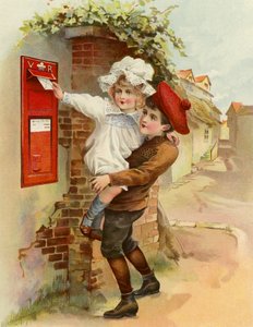 The Village Letter-Box (värilitografia) tekijältä English School