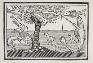The Water Wonder tai Fishes Lords of the Creation, kuvitus John Ashtonin pubista Chap-books of the Eightenth Century. 1882 tekijältä English School