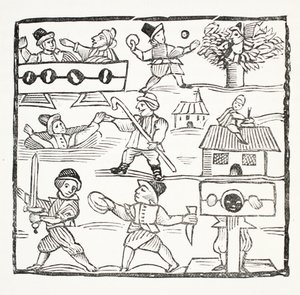 Humphrey Cornishin The Welch Traveller tai The Unfortunate Welchman, kuvitus John Ashtonin kirjasta Chap-books of the Eightenth Century, pubi. 1882 tekijältä English School