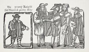 Nuori ritari, joka meni naimisiin kauniin Bettyn kanssa, kuvitus John Ashtonin kirjasta Chap-books of the Eighteenth Century, pubi. 1882 tekijältä English School