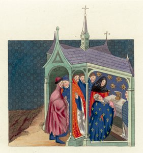 Sopimus The Earl Of Northumberlandin ja kuningas Richard II:n välillä (värillinen kaiverrus) tekijältä English School