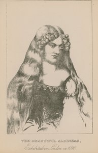 Kaunis albiness, esillä Lontoossa vuonna 1810 tekijältä English School