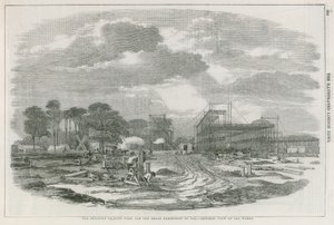 Lontoon Hyde Parkissa sijaitseva rakennus vuoden 1851 suurta näyttelyä varten tekijältä English School