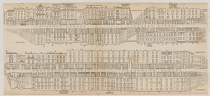 Lontoon Leicester Squaren rakennukset Coventry Streetin ja Cranbourne Streetin varrella tekijältä English School