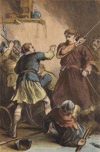 Itävallan Leopoldin Richard I vangitseminen (värikaiverrus) tekijältä English School