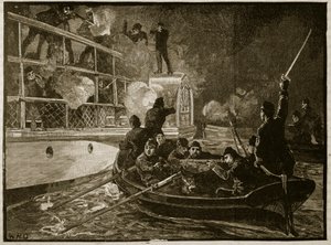 Carolinen vangitseminen, 1837, kuvitus Cassells Illustrated History of Englandista (seepiakuva) tekijältä English School