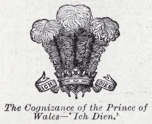 Walesin prinssin, "Ich Dien" (litho) tietoisuus tekijältä English School