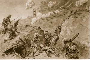 Kauheat onkalot, jotka johtivat Oppy Woodiin, brittiläisiin pommikoneisiin, jotka työskentelivät saksalaisten juoksuhautojen varrella, 1914-19 tekijältä English School