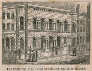 Uuden synagogan ulkopuoli, Great St Helens, Lontoo tekijältä English School