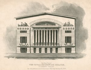 Etunäkymä Royal Brunswick -teatterista, Goodmans Fields, Lontoo tekijältä English School