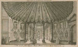 Elegantin musiikkihuoneen (Rotunda) sisäpuoli Vauxhall Gardensissa Lontoossa tekijältä English School