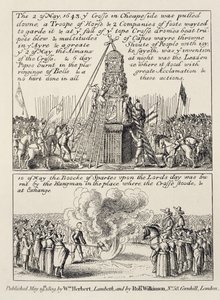 Ikonoklastit ja puritaanit tuhosivat Cheapside Crossin ja polttivat urheilukirjan samassa lajissa seuraavana sunnuntaina toukokuussa 1643 1809 tekijältä English School