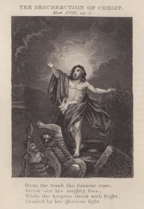 Kristuksen ylösnousemus, Matteus XVIII, ver 2 (kaiverrus) tekijältä English School