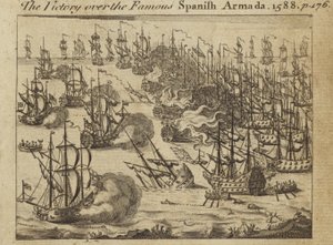 Voitto kuuluisasta espanjalaisesta Armadasta, 1588 tekijältä English School