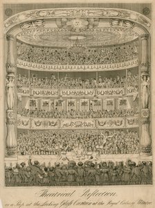 Teatteriheijastus tai kurkistus lasiverhoon Royal Coburg -teatterissa tekijältä English School