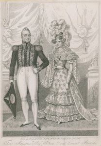 Heidän Majesteettinsa Kuningas William IV ja kuningatar Adelaide tekijältä English School