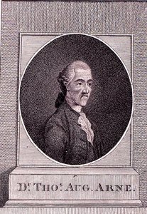 Thomas Augustine Arne (1710-78) (kaiverrus) tekijältä English School