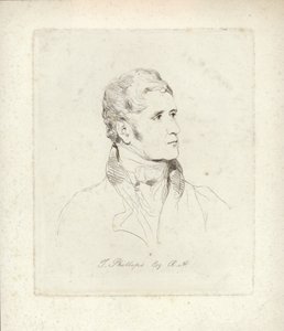 Thomas Phillips, englantilainen muotokuva- ja aihemaalari. Etsaus Mary Dawson Turner tekijältä English School