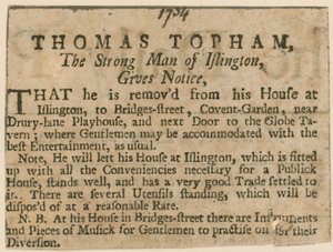 Thomas Topham, Islingtonin vahva mies tekijältä English School