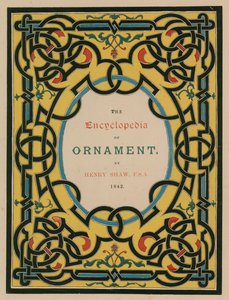 Nimiölehti. Kuvitus The Encyclopedia of Ornament -teokseen (värilitografia). tekijältä English School