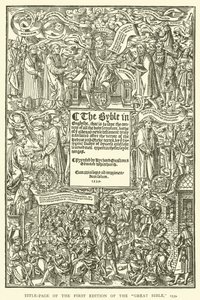Suuren Raamatun ensimmäisen painoksen otsikkosivu 1539 tekijältä English School
