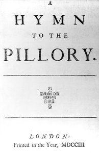 Daniel Defoen laulun "Hymn to the Pillory" nimilehti, 1703 (painettu paperi) tekijältä English School