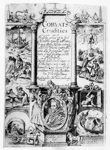 Nimisivu Coryats Cruditiesista, julkaistu vuonna 1611 tekijältä English School