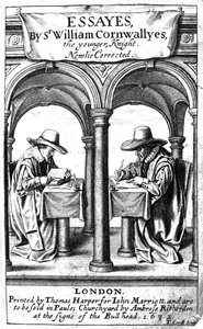 Nimisivu Sir William Cornwallisin esseisiin, Thomas Cecillin painos, julkaistu 1632 tekijältä English School