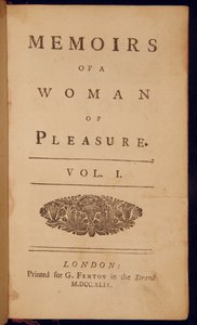 John Clelandin "Memoirs of a Woman of Pleasure" otsikkosivu tekijältä English School