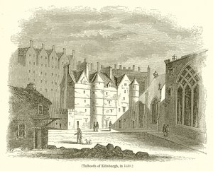 Tolbooth Edinburghissa vuonna 1630 tekijältä English School