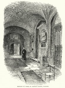 Kuningas Edward IV:n hauta, Pyhän Yrjön kappeli, Windsor (kaiverrus). tekijältä English School