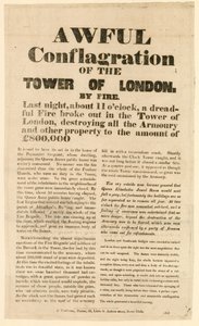 Tower of London Fire, 1841 tekijältä English School