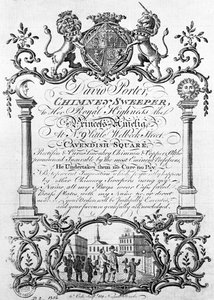 David Porterin kauppakortti, nuohoaja ja yömies, 1800-luku tekijältä English School