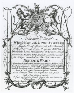 Vaihtokortti Nehemiah Wardille, Southwarkin piiskavalmistajalle tekijältä English School