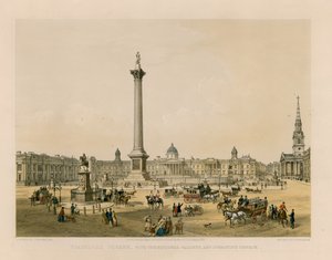 Trafalgar Square, National Gallery ja St Martins Church tekijältä English School