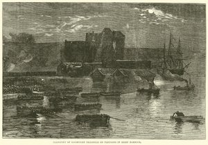 Kommunistivankien kuljetus ponttoneilla Brestin satamassa, 1871 tekijältä English School