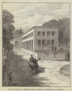 Trianon-sous-Bois, jossa marsalkka Bazaine pidetään vankina (kaiverrus) tekijältä English School