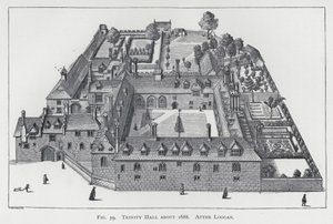 Trinity Hall noin 1688, Logganin jälkeen (kaiverrus) tekijältä English School