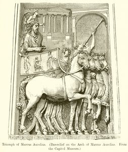 Marcus Aureliuksen voitto. (Kohokuva Marcus Aureliuksen kaarelle. Capitol-museosta) tekijältä English School