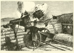 Kokeillaan vihollisen laukaisua, lokakuu 1870 tekijältä English School