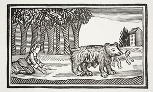 Valentine ja Orson, kuvitus John Ashtonin kirjasta Chap-books of the Eightenth Century, pubi. 1882 tekijältä English School