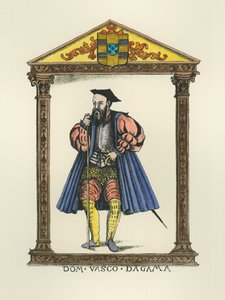Vasco da Gama (n.1469-1525) (kaiverrus) (myöhempi väritys) tekijältä English School