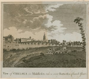Näkymä Chelseasta Middlesexissä lähellä Battersea Church Yardia tekijältä English School