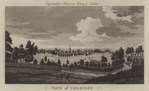 Näkymä Chertseylle, Surrey (kaiverrus) tekijältä English School